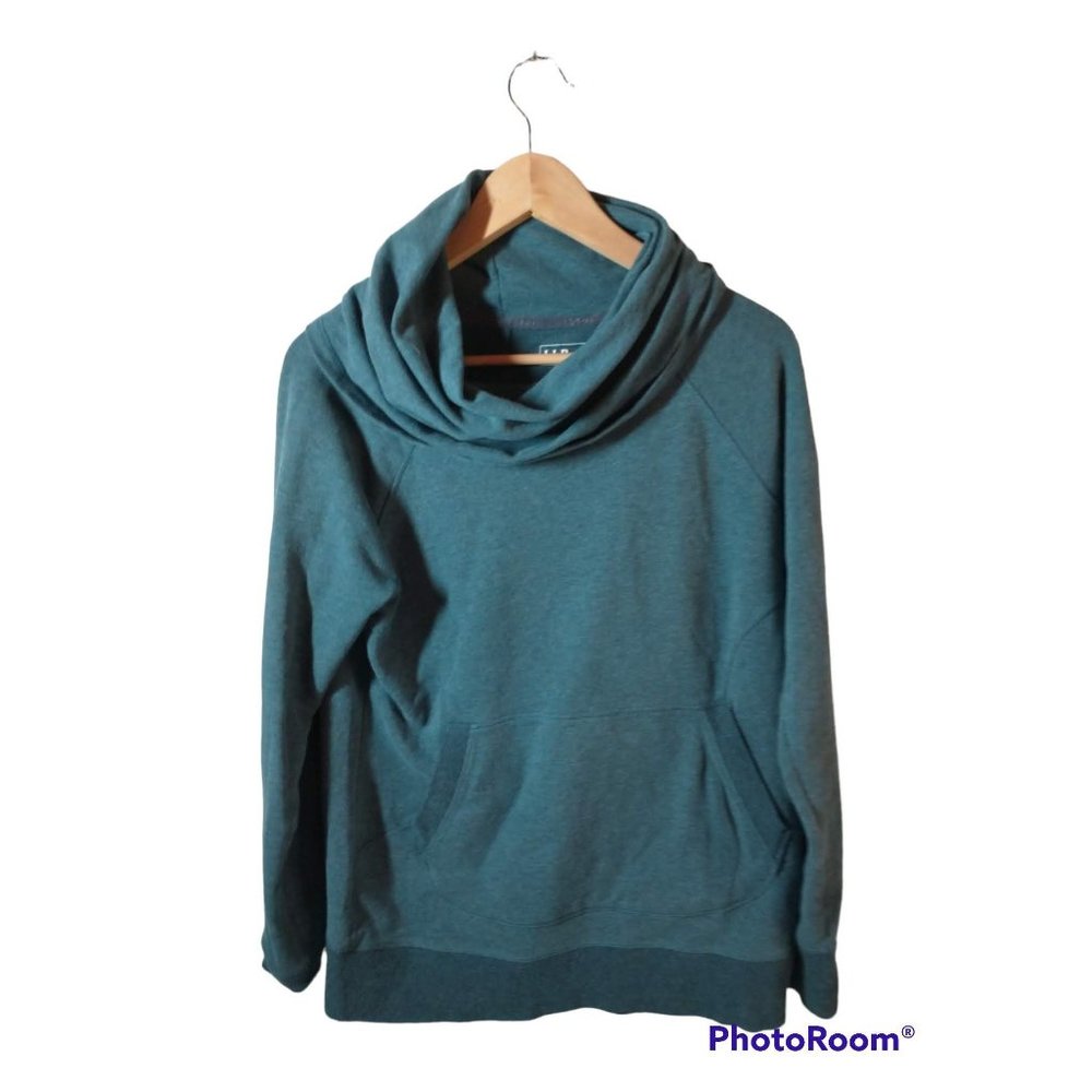 L.L. Bean women's cozy Pullover sweater, green/teal, sz M